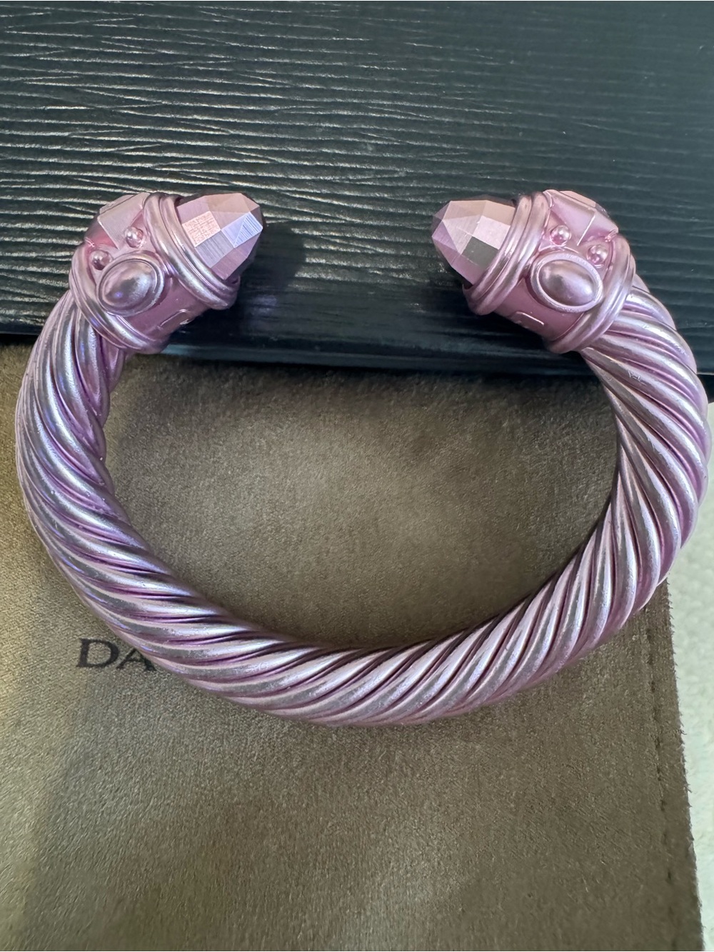 David Yurman Beautiful Pink Cable Cuff Bracelet - Picture 3 of 7